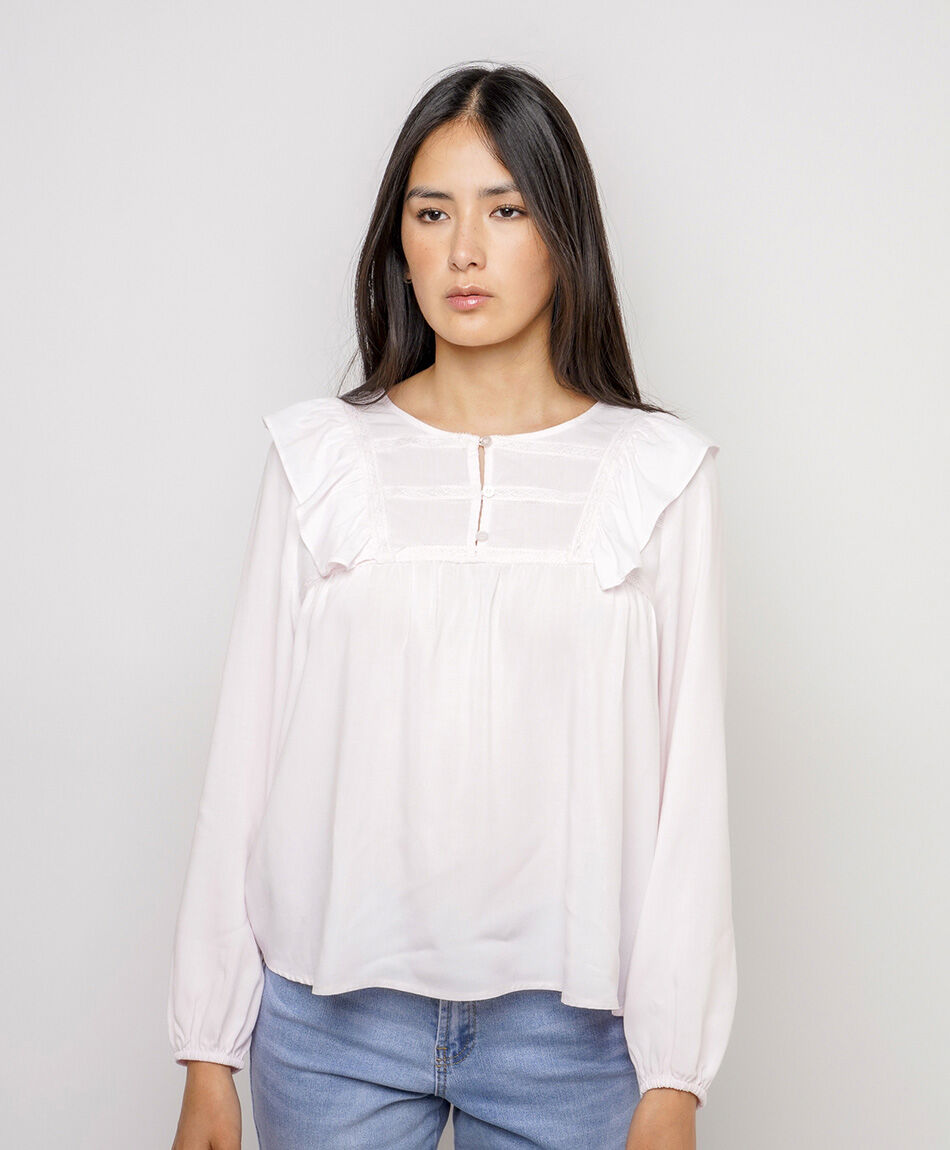 Camisa mujer vuelos laterales white