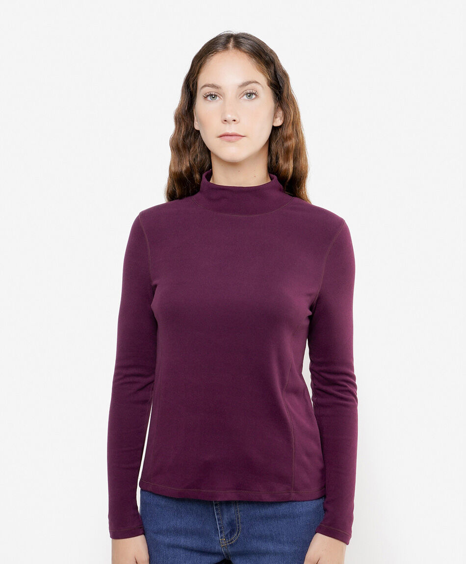 Remera mujer lisa cuello medio