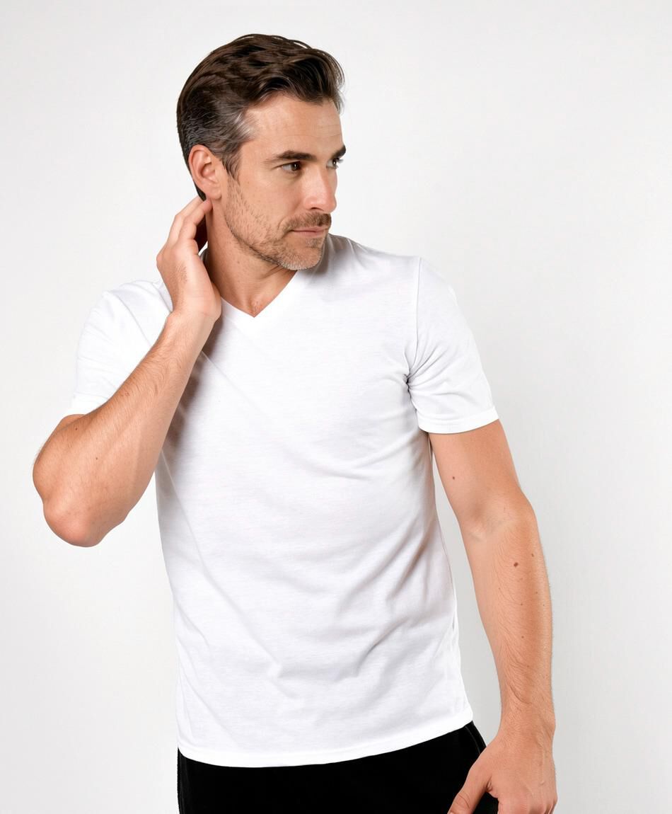 Camiseta hombre cuello en v