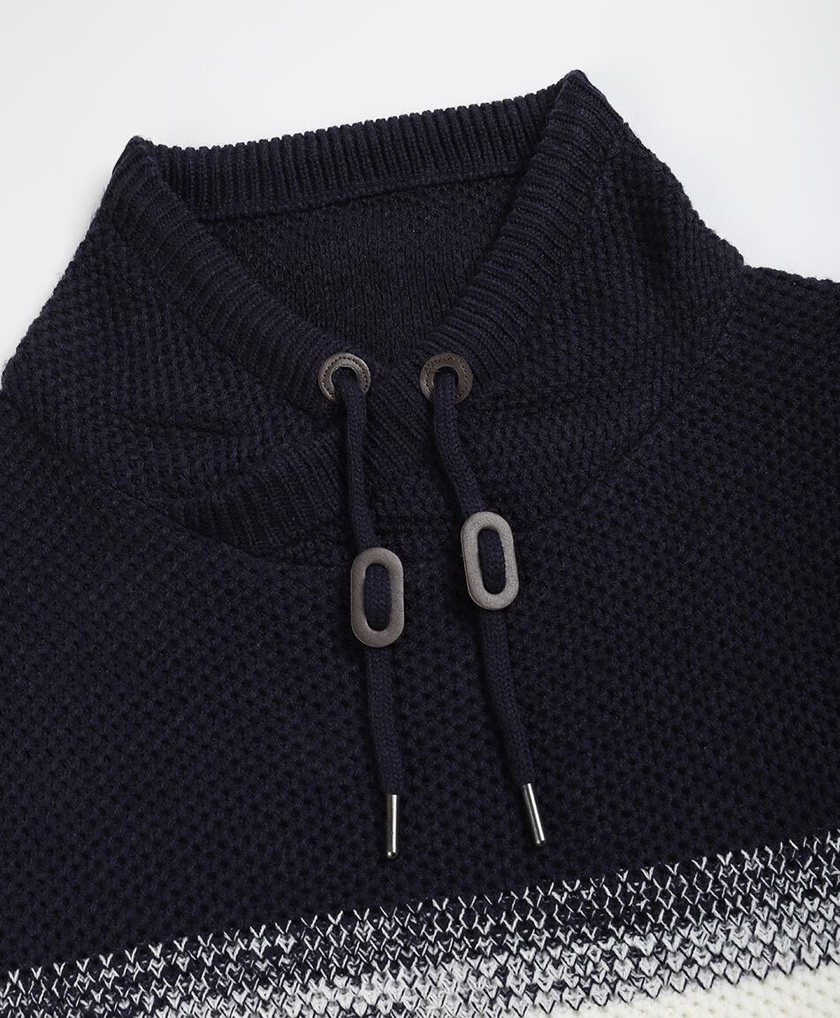 Sweater hombre smock navy white