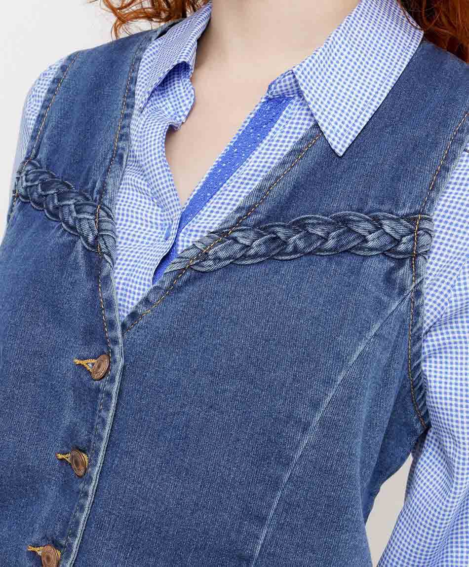 Vest mujer denim trenzas