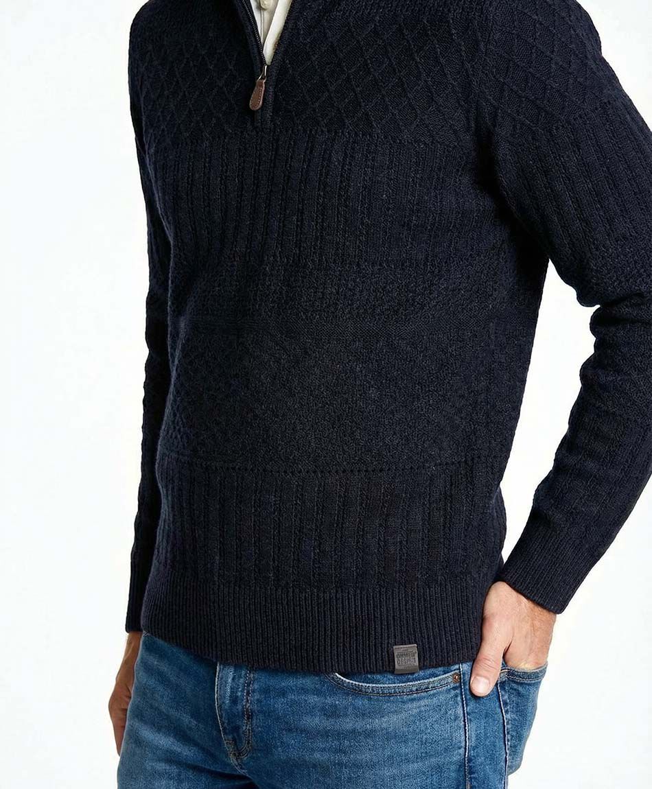Sweater hombre hz navy trenzado
