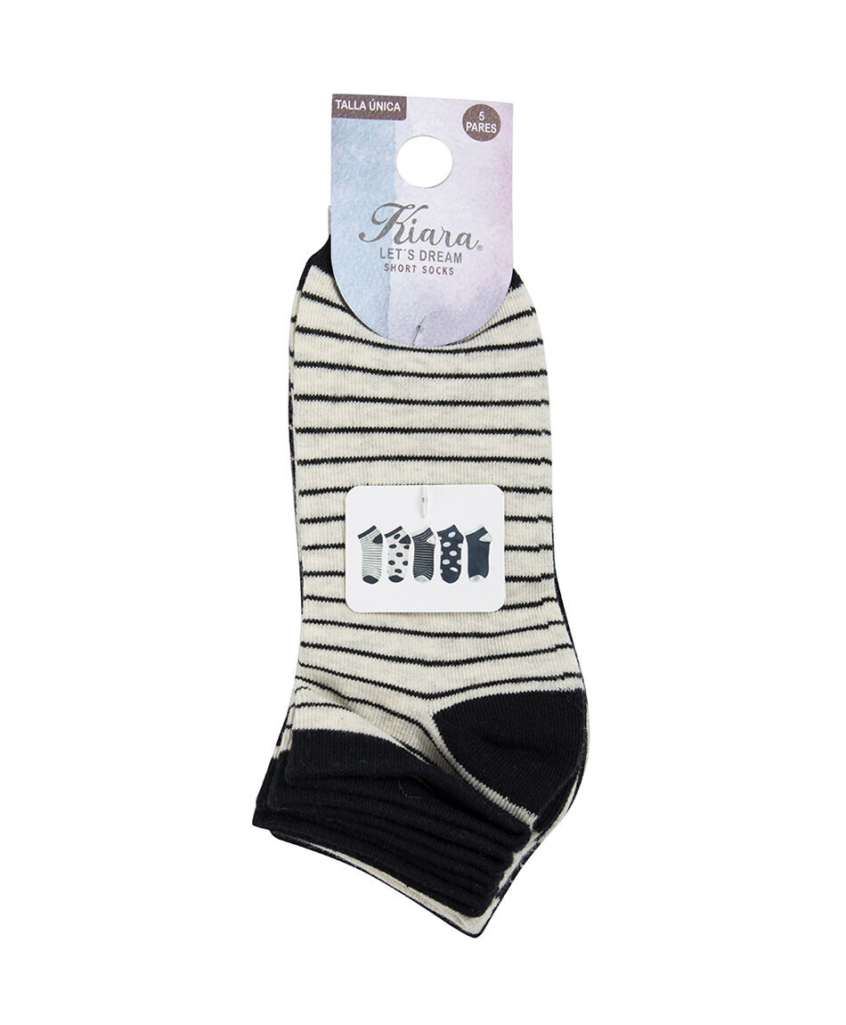 Pack 5 medias mujer cortos lunares