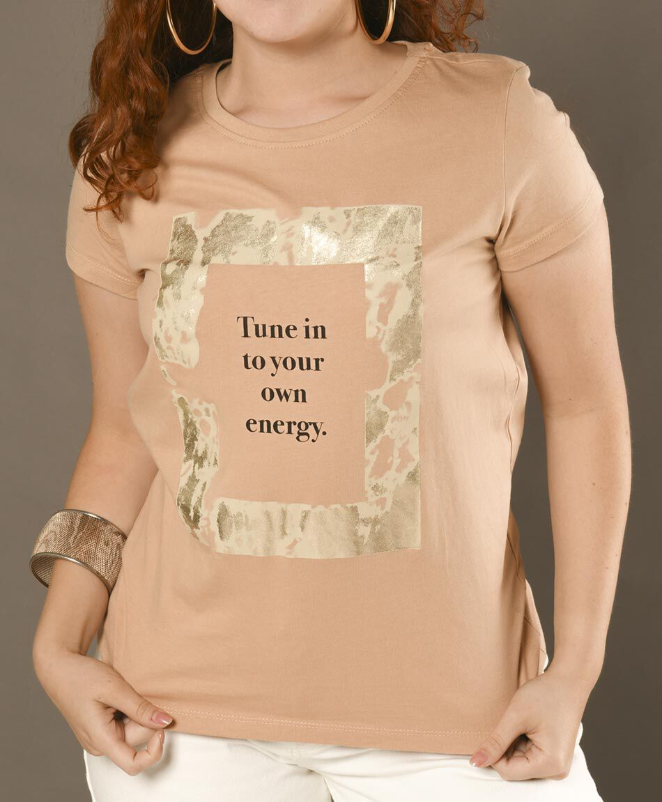 Polera mensaje strass