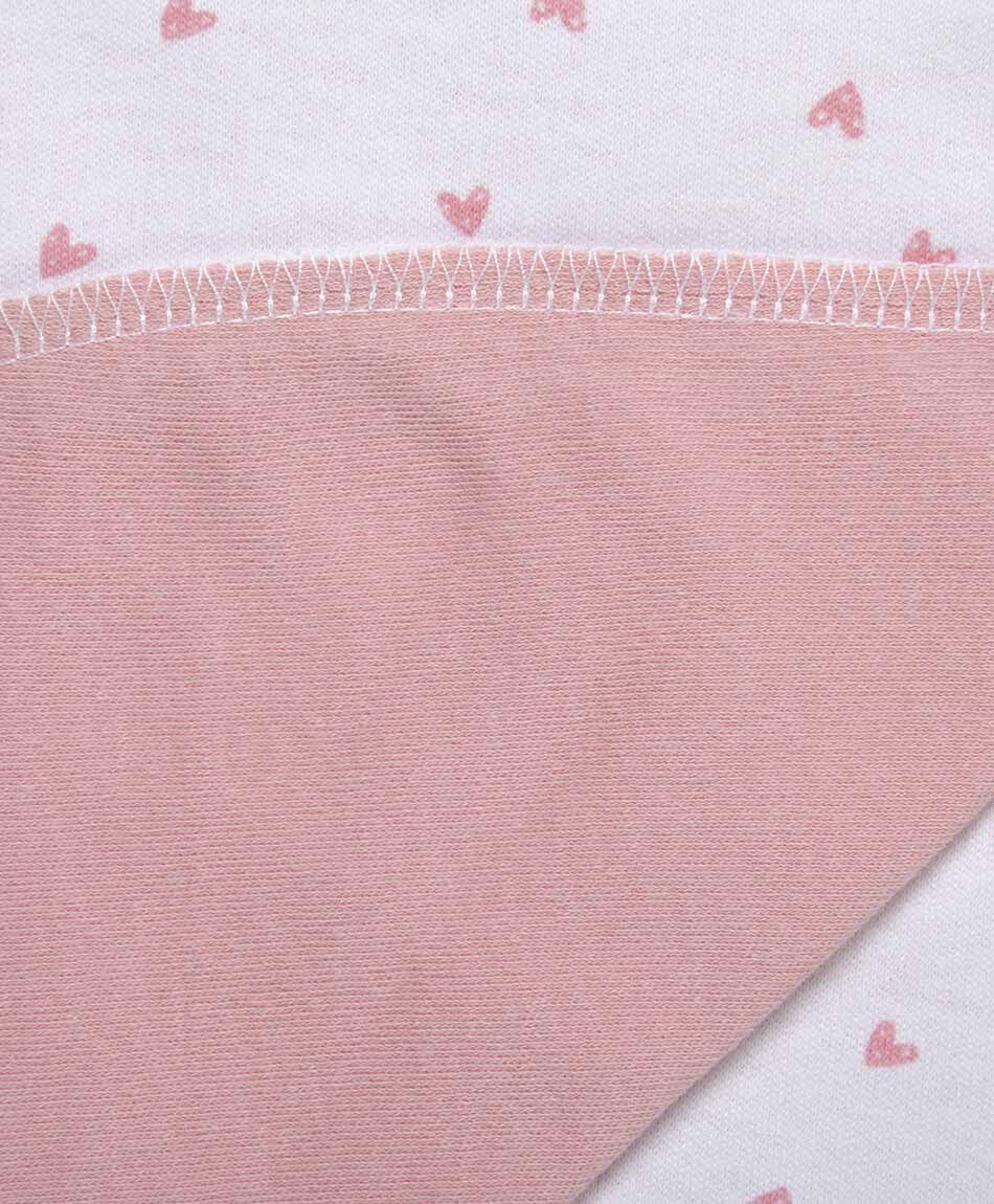 Manta beb&eacute; reversible rosada corazones