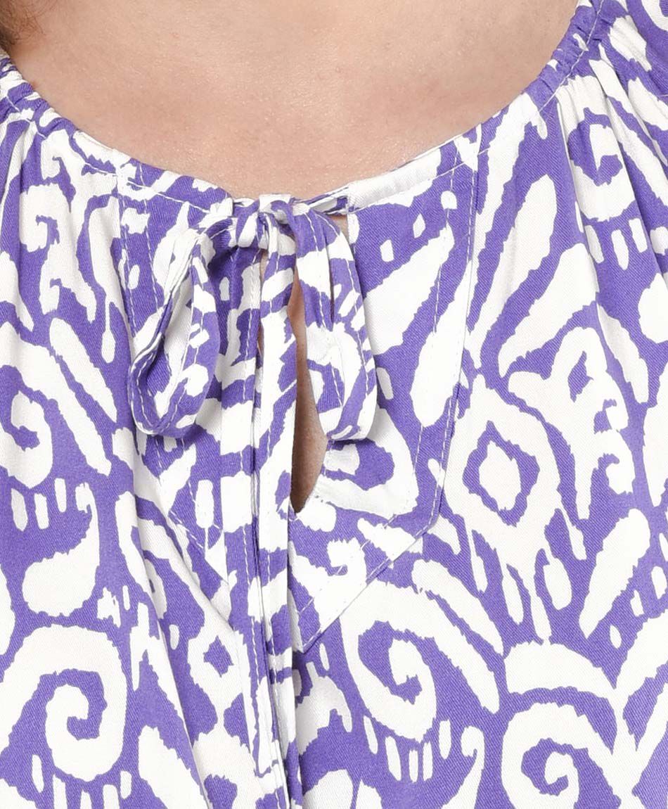 Blusa mujer estampada lazo frontal