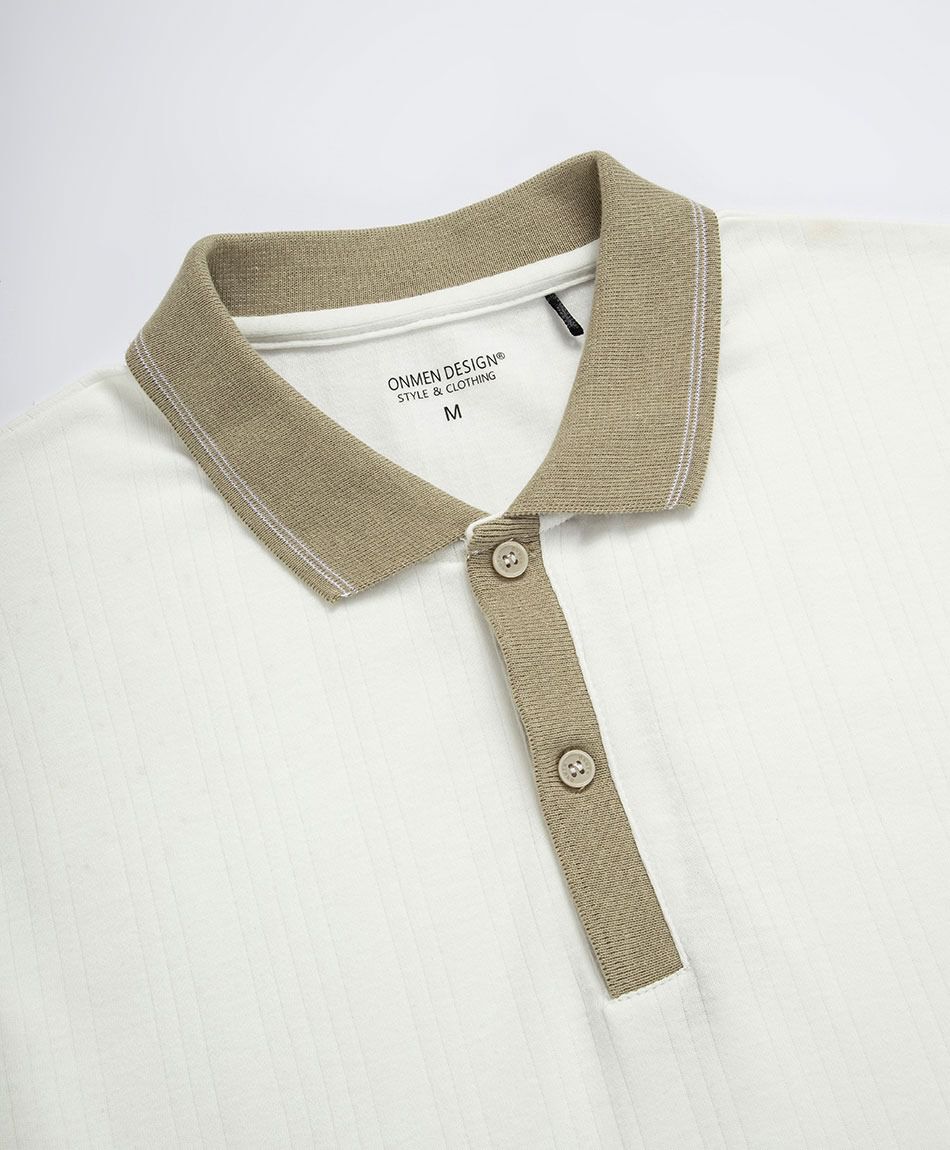 Remera hombre cuello polo estilo minimalista