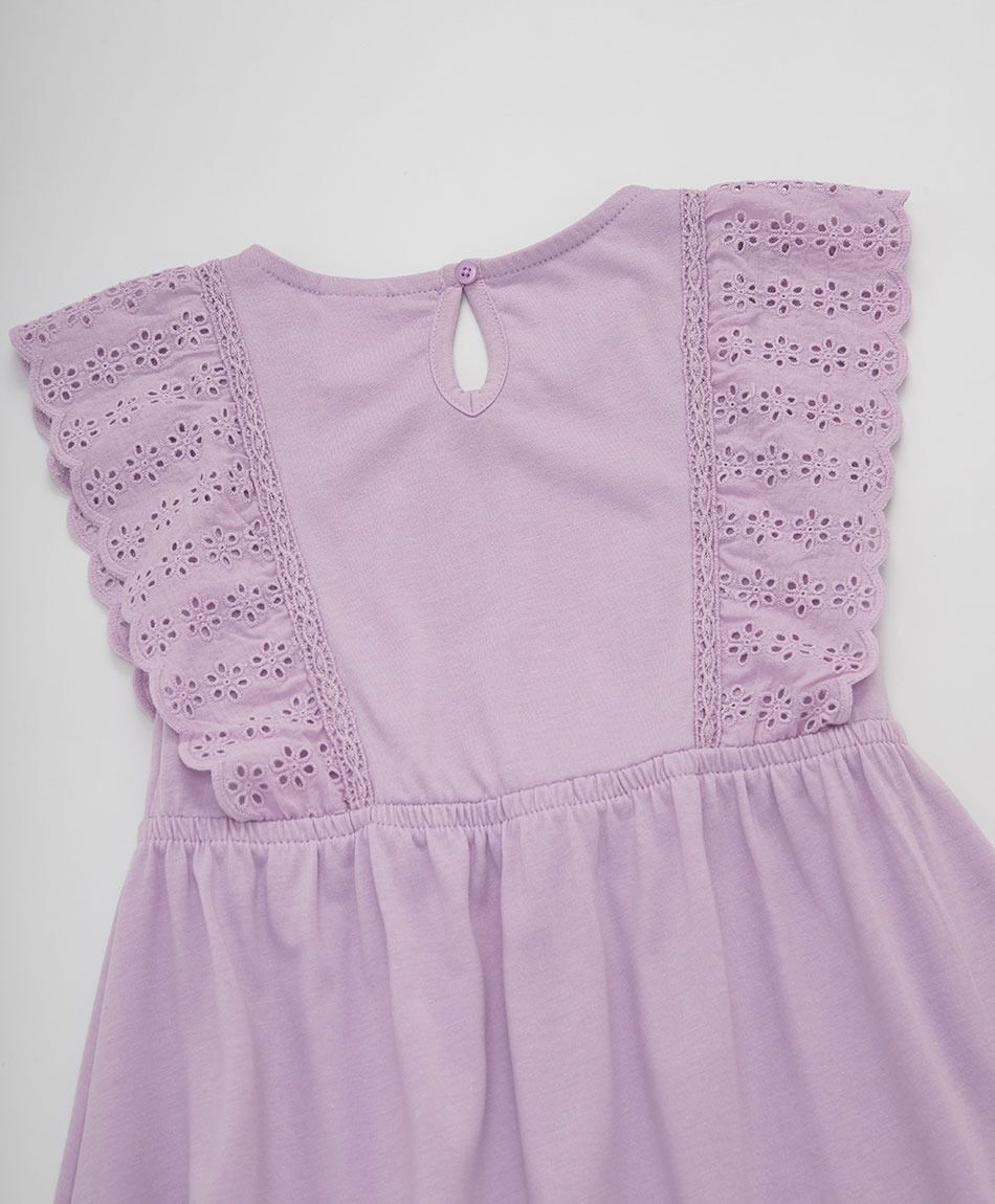 Vestido beb&eacute; broderie morado