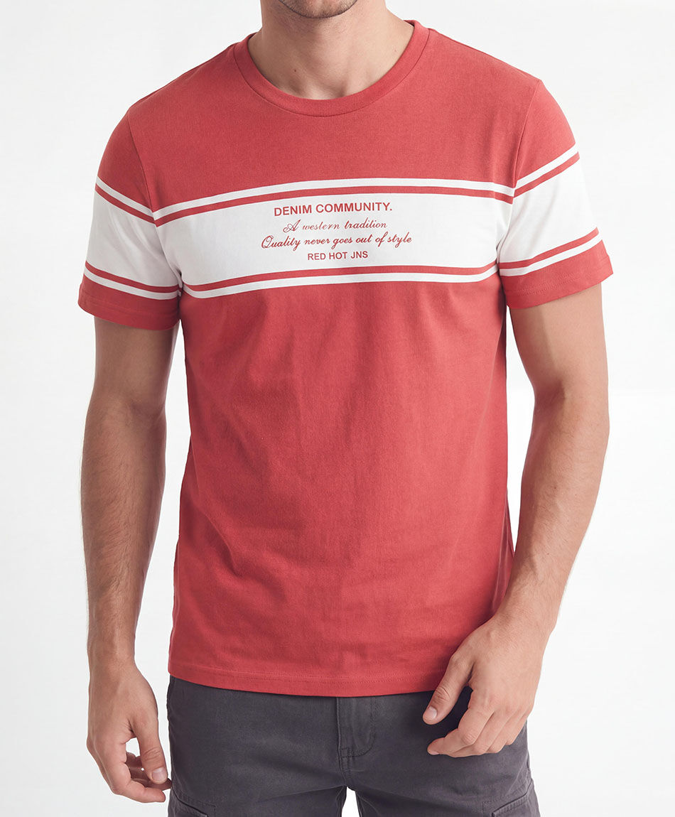 Remera hombre franja denim community