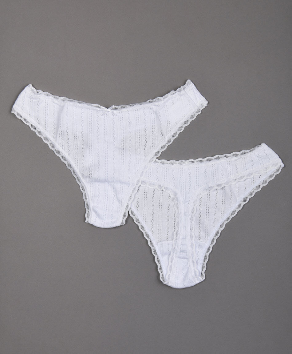 Pack 2 bombacha mujer colaless encaje jacquard