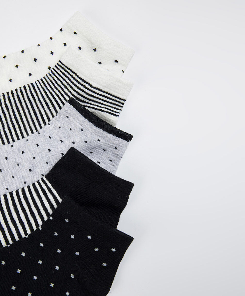 Pack 5 medias mujer cortos puntitos