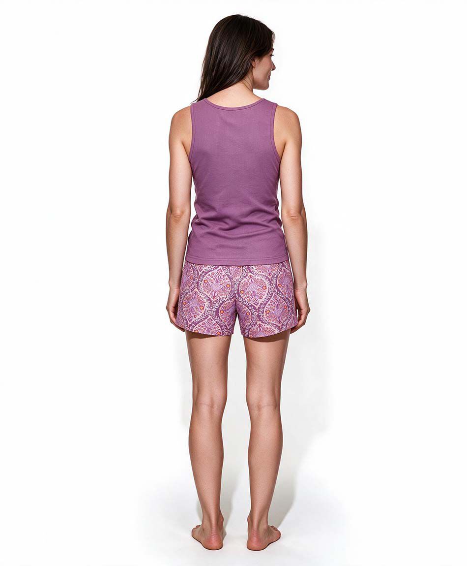 Pijama mujer short palmeras