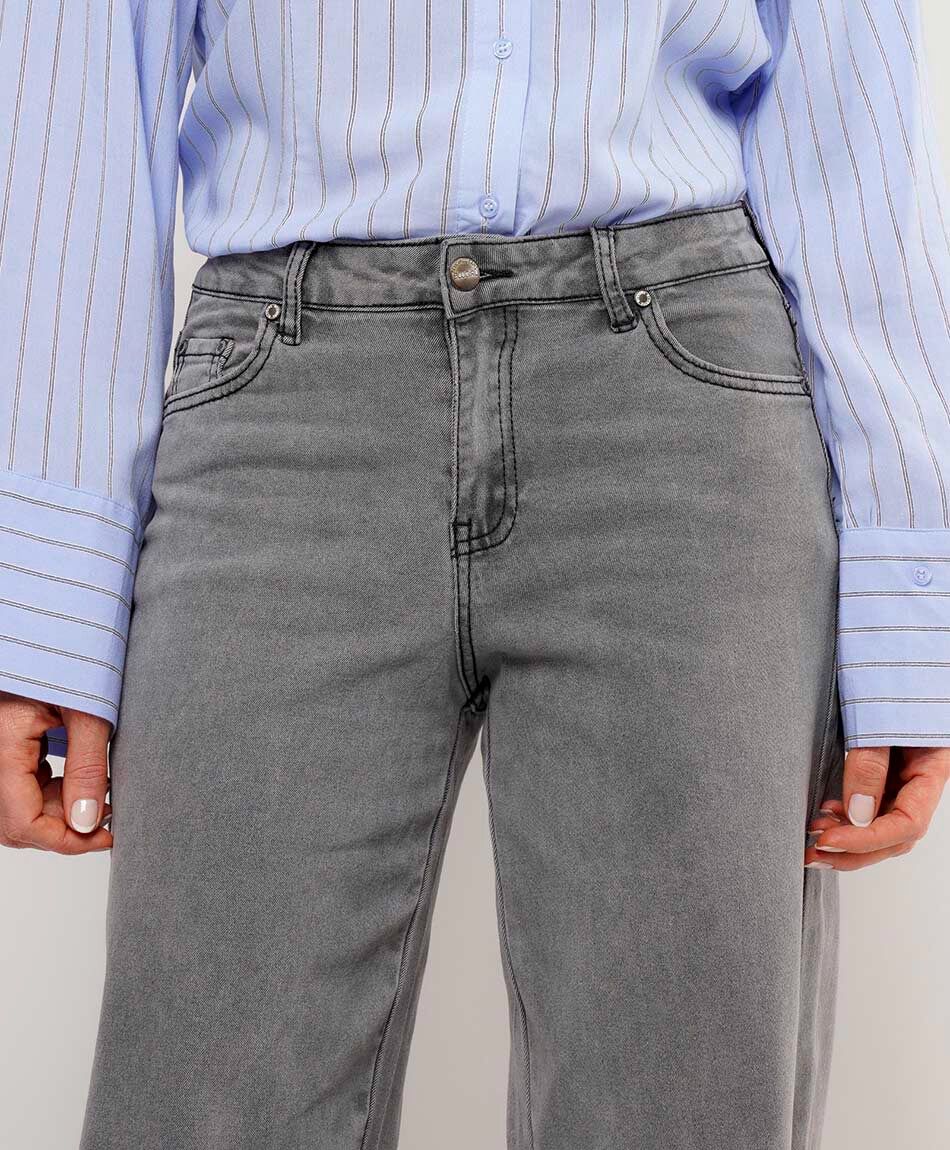 Jeans mujer wide leg estrella negra