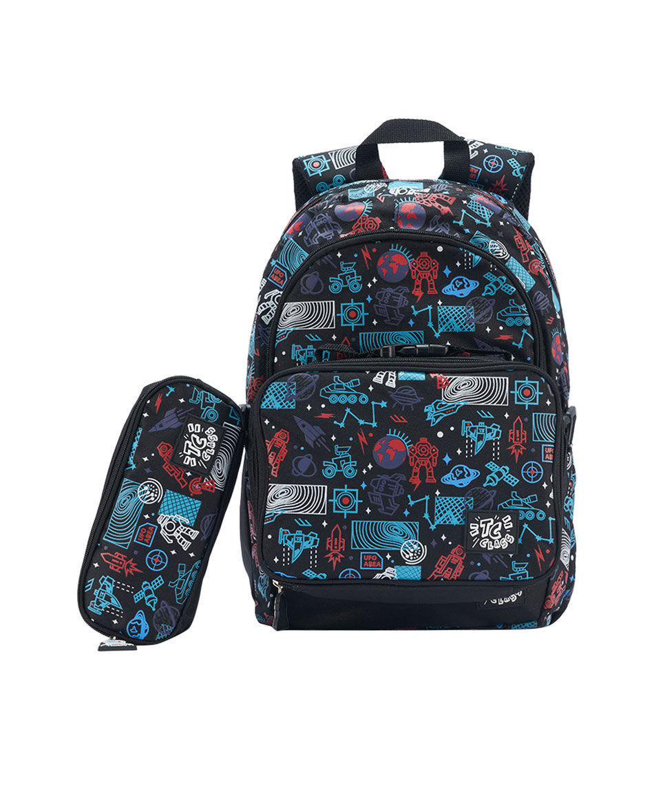 Pack mochila y accesorios escolar space