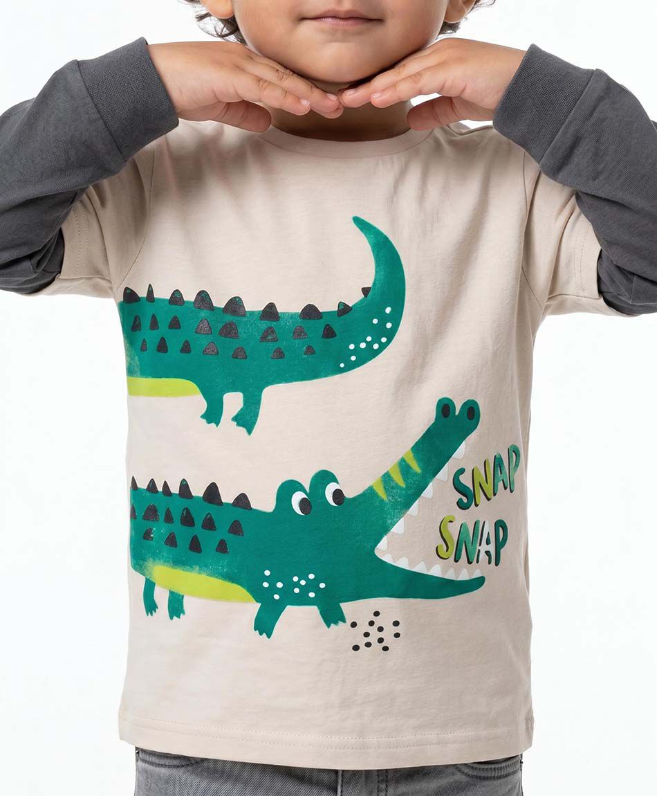 Remera beb&eacute; manga larga cocodrilo