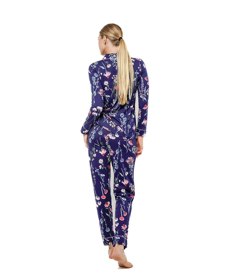 Pijama mujer floreado camisero