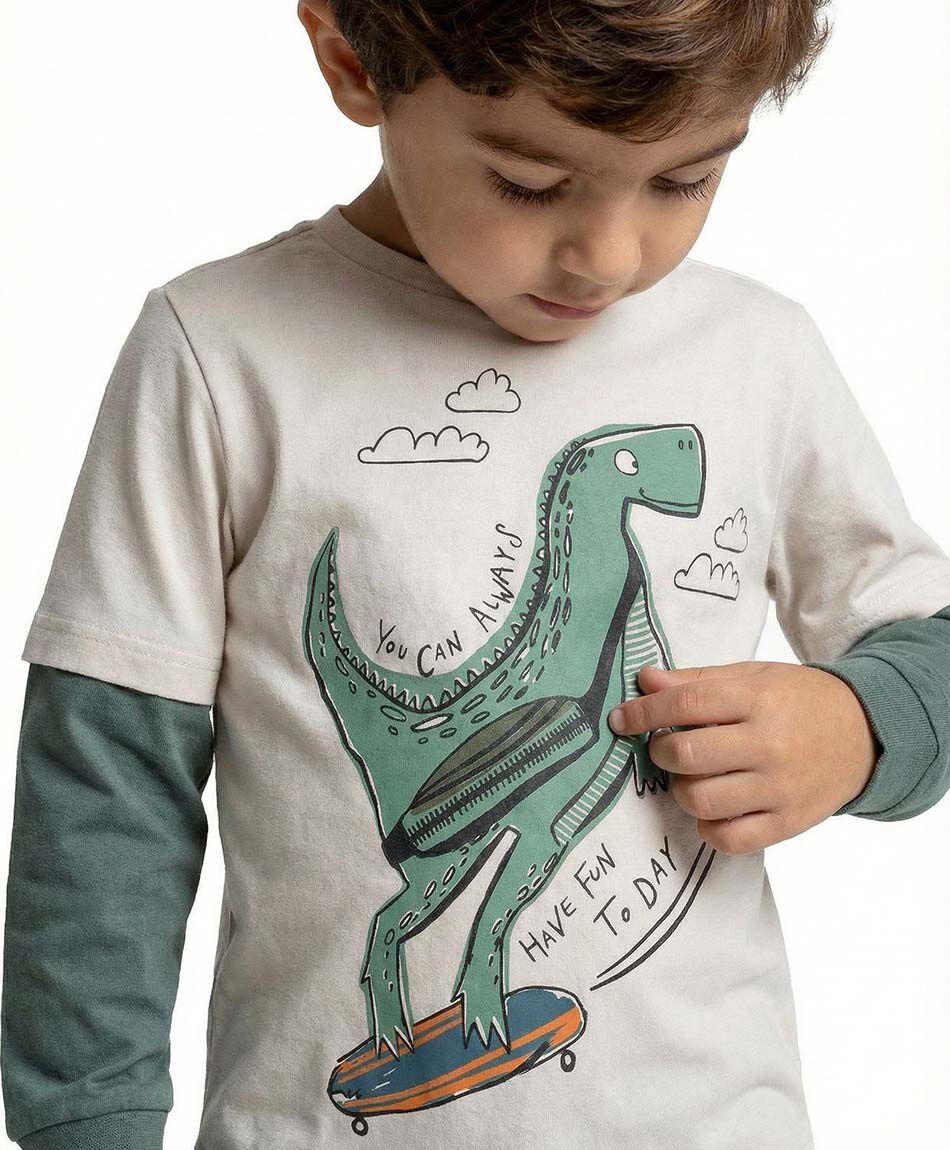 Remera beb&eacute; estampado dinocool