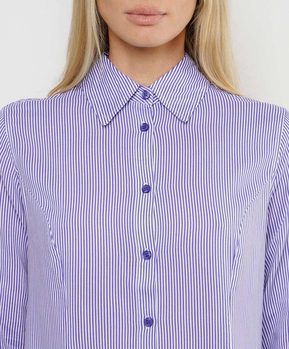 Camisa mujer listada entallada