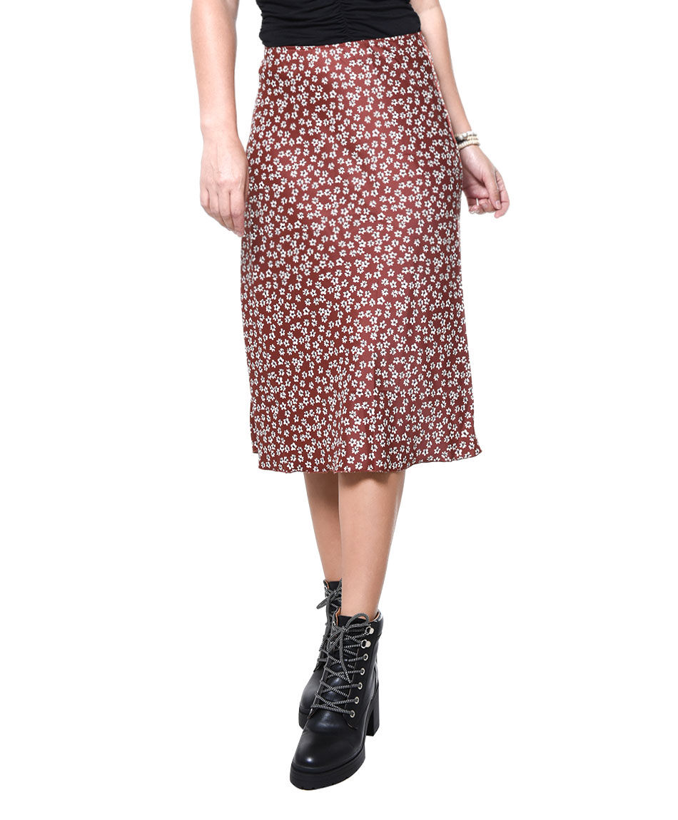 Falda estampada satin