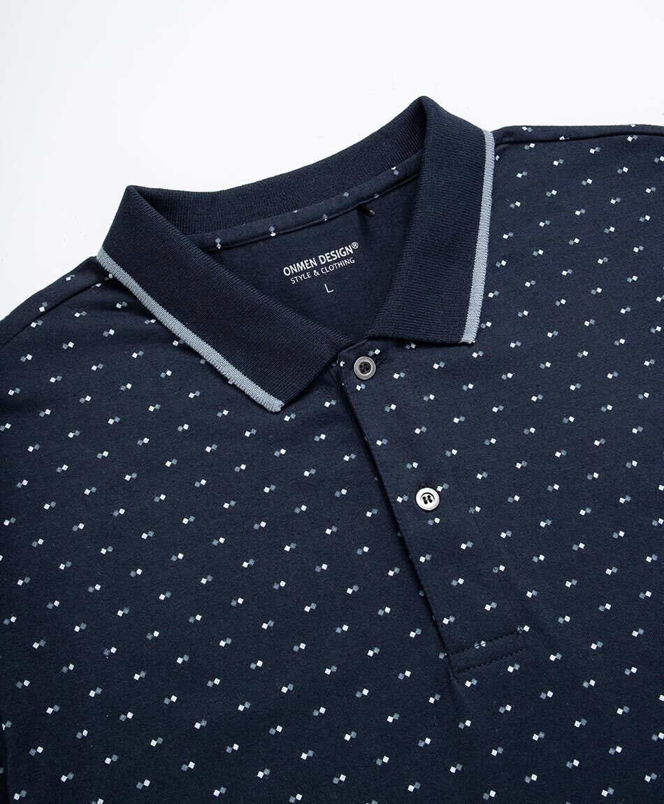 Remera hombre cuello polo azul navy