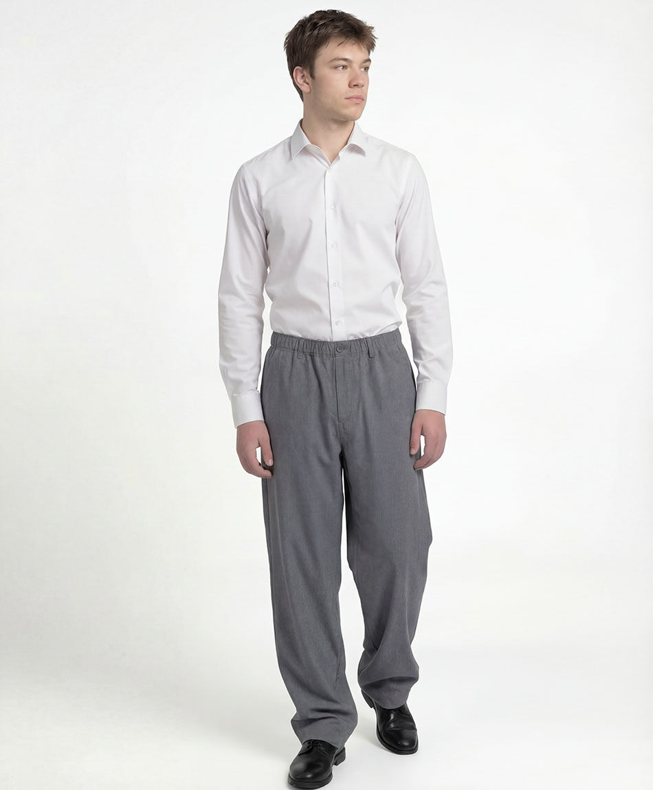 Pantal&oacute;n escolar elasticado gris