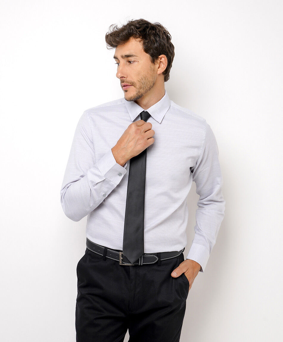 Camisa hombre elegante dise&ntilde;o l&iacute;neas verticales