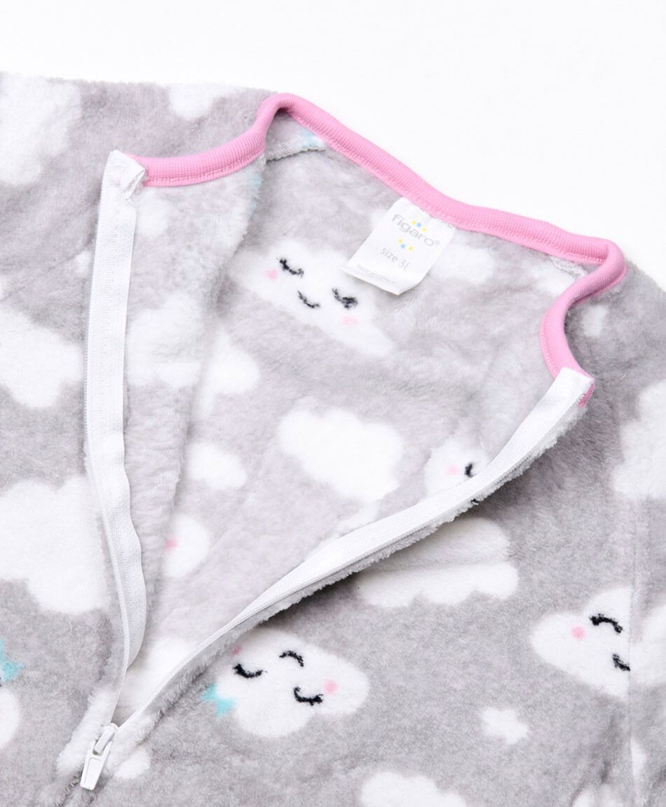 Pijama beb&eacute; micropolar enterito nubes