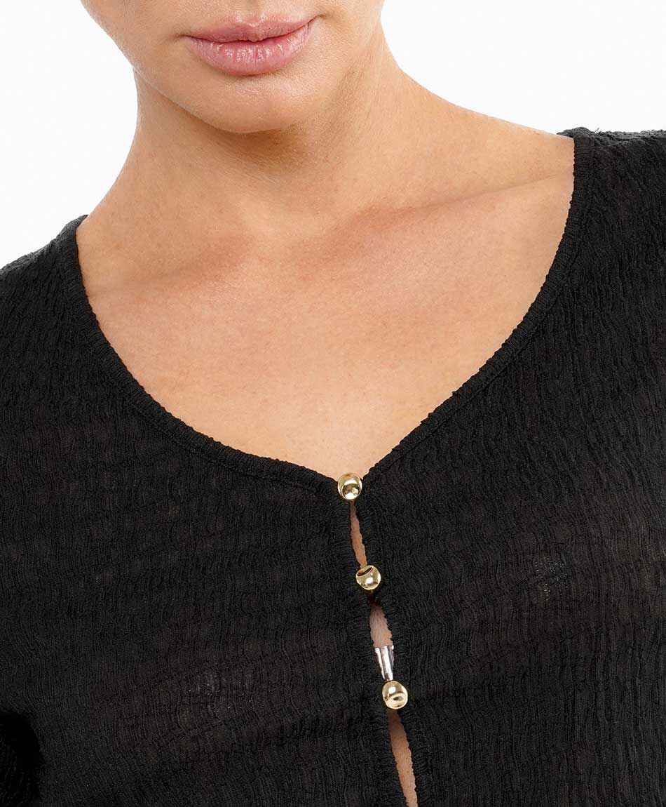 Remera mujer botones dorados