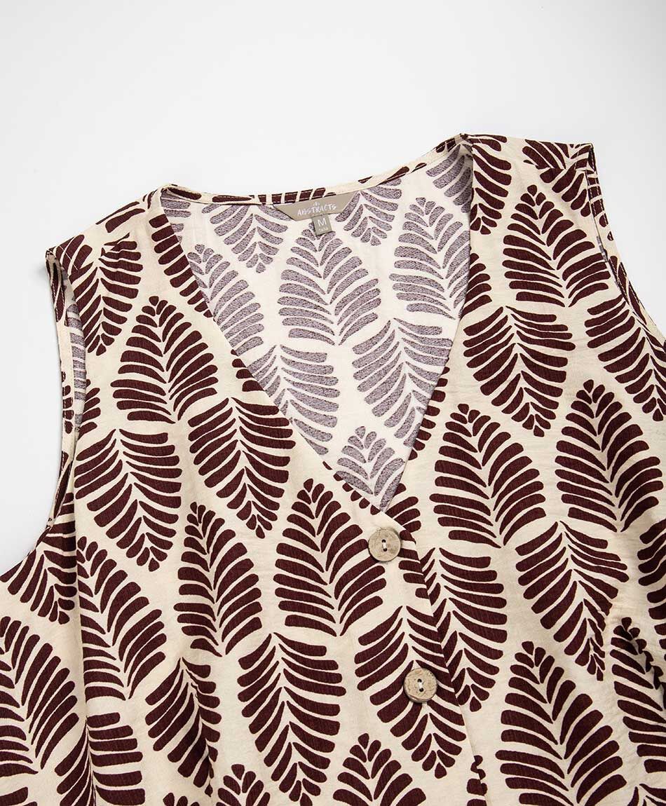 Camisa mujer vest hojas