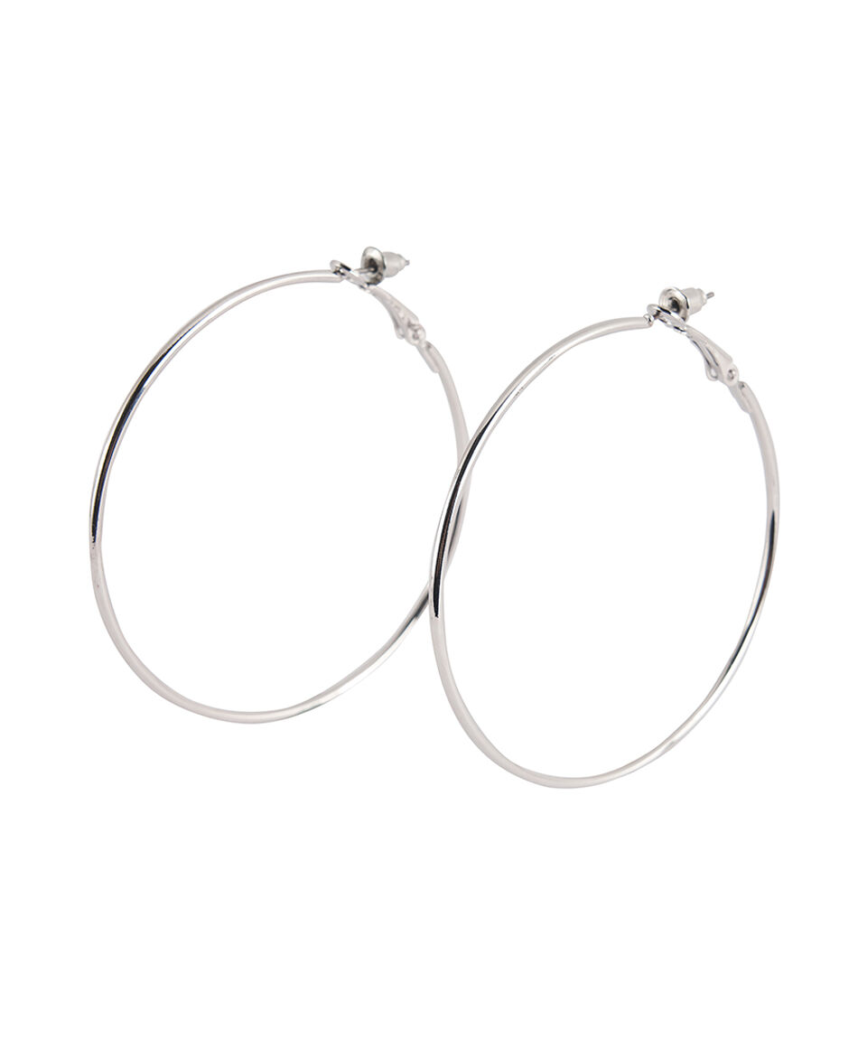 Set 5 aros mujer argollas plateadas