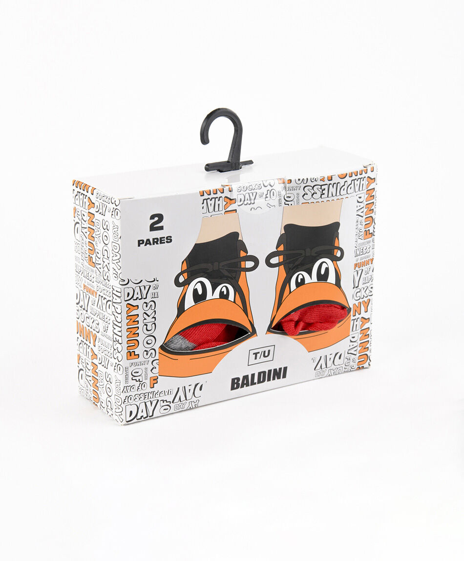 Pack 2 medias hombre dise&ntilde;o perritos y ne&oacute;n