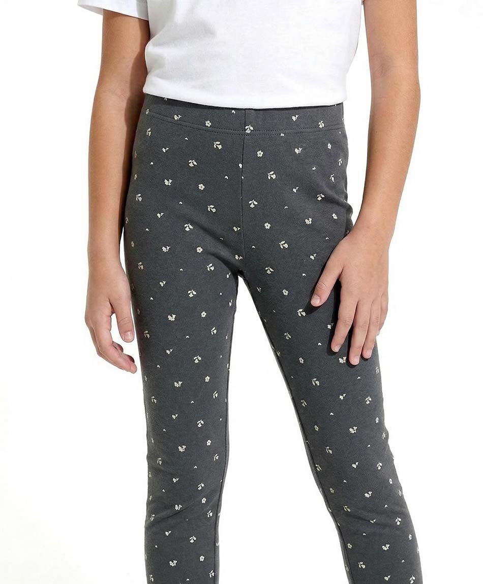 Leggins ni&ntilde;a forrada florcitas