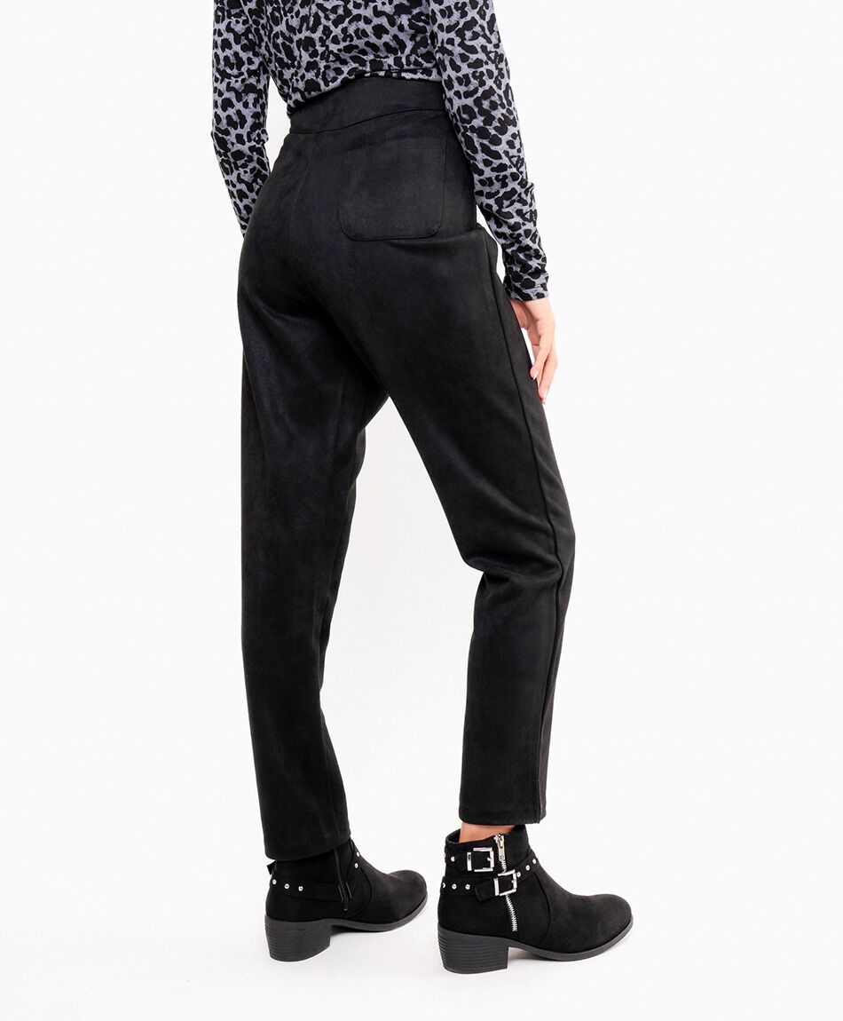Pantal&oacute;n mujer negro tiro alto