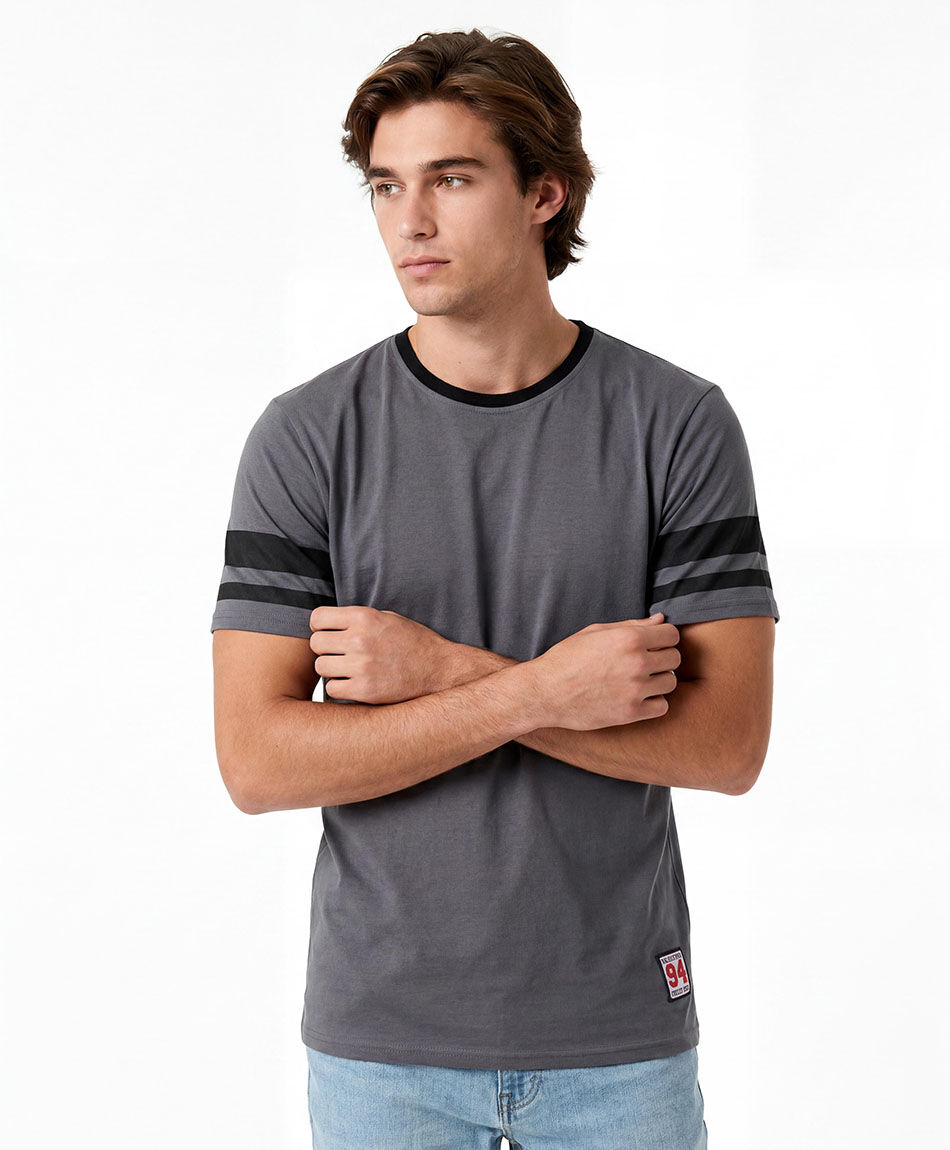 Remera hombre l&iacute;neas mangas