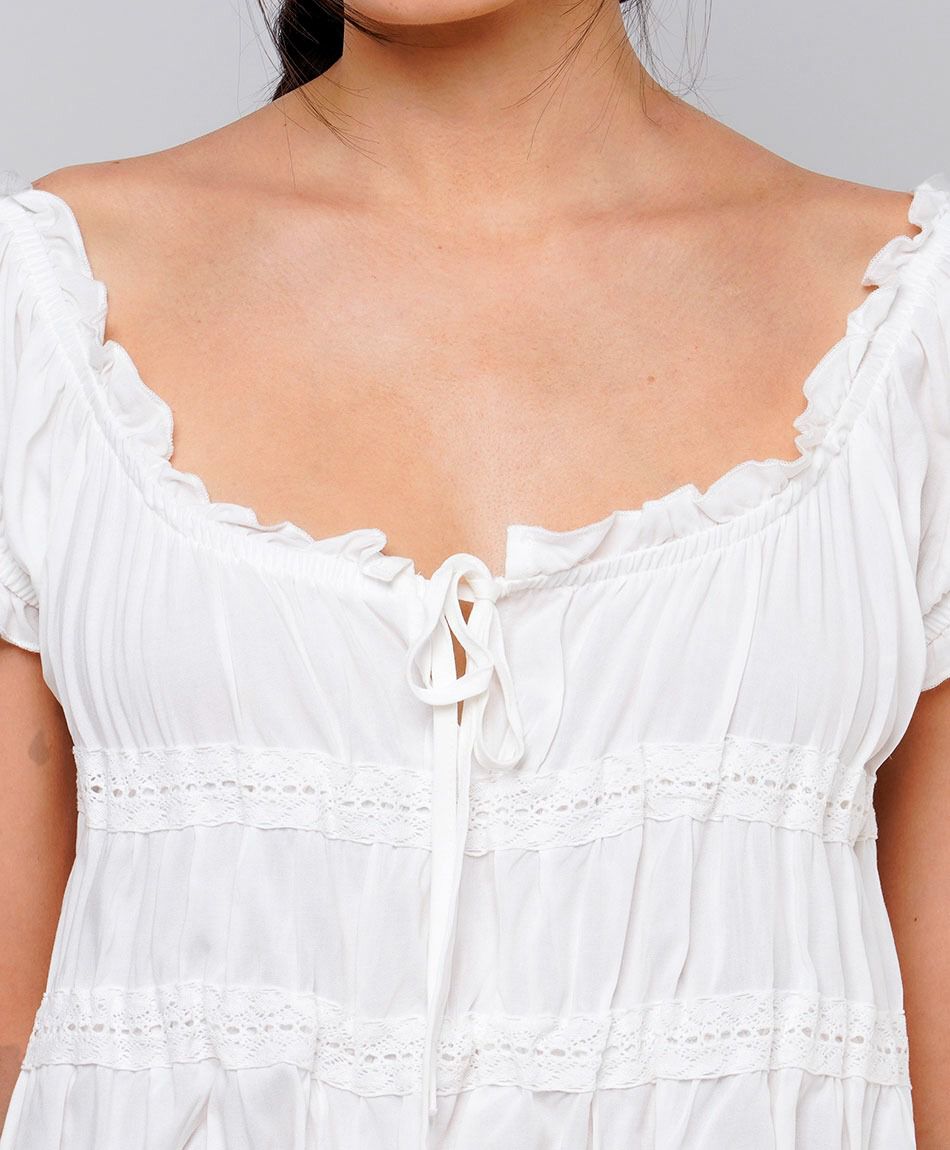 Camisa mujer rom&aacute;ntica pisos