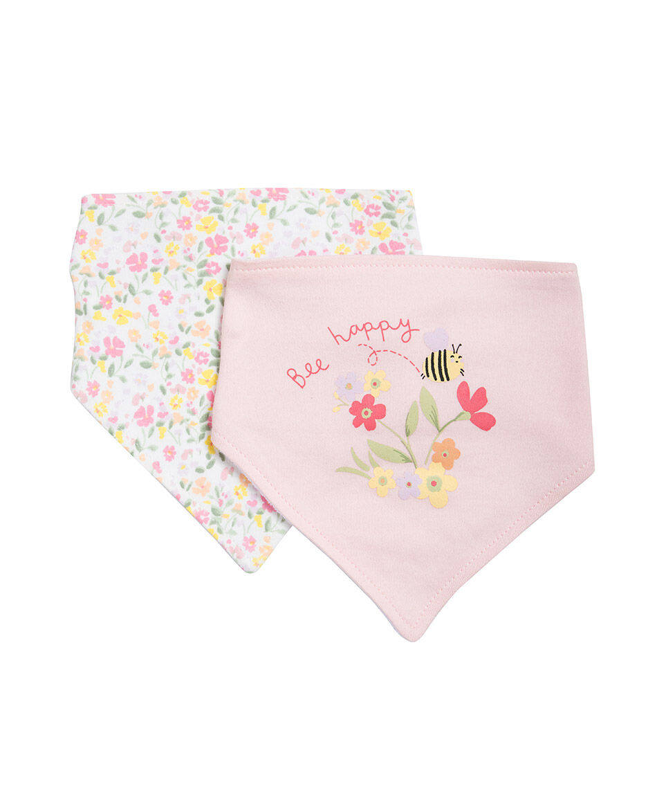 Pack 2 baberos beb&eacute; bandana rosados