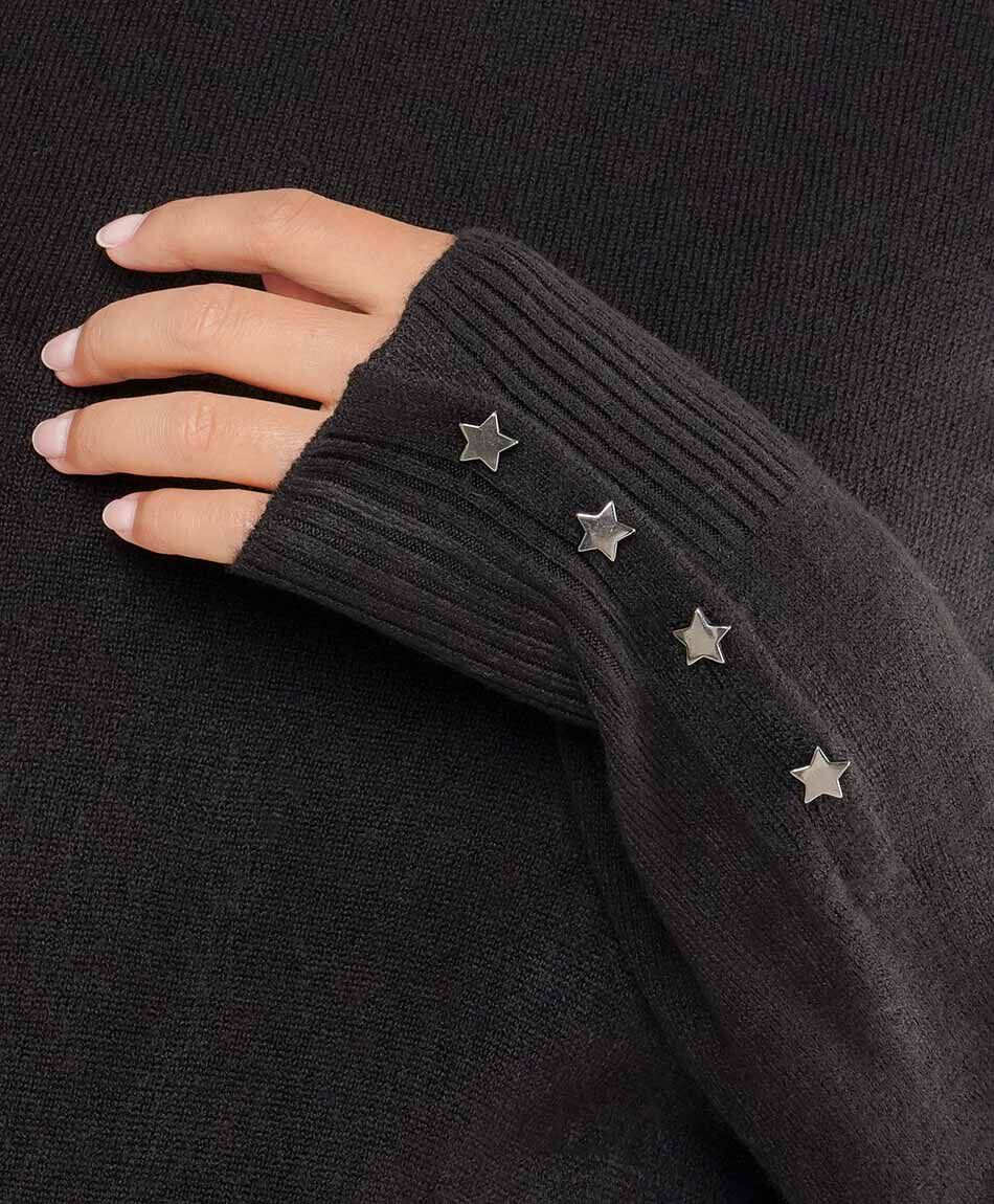 Sweater mujer cl&aacute;sic liso negro