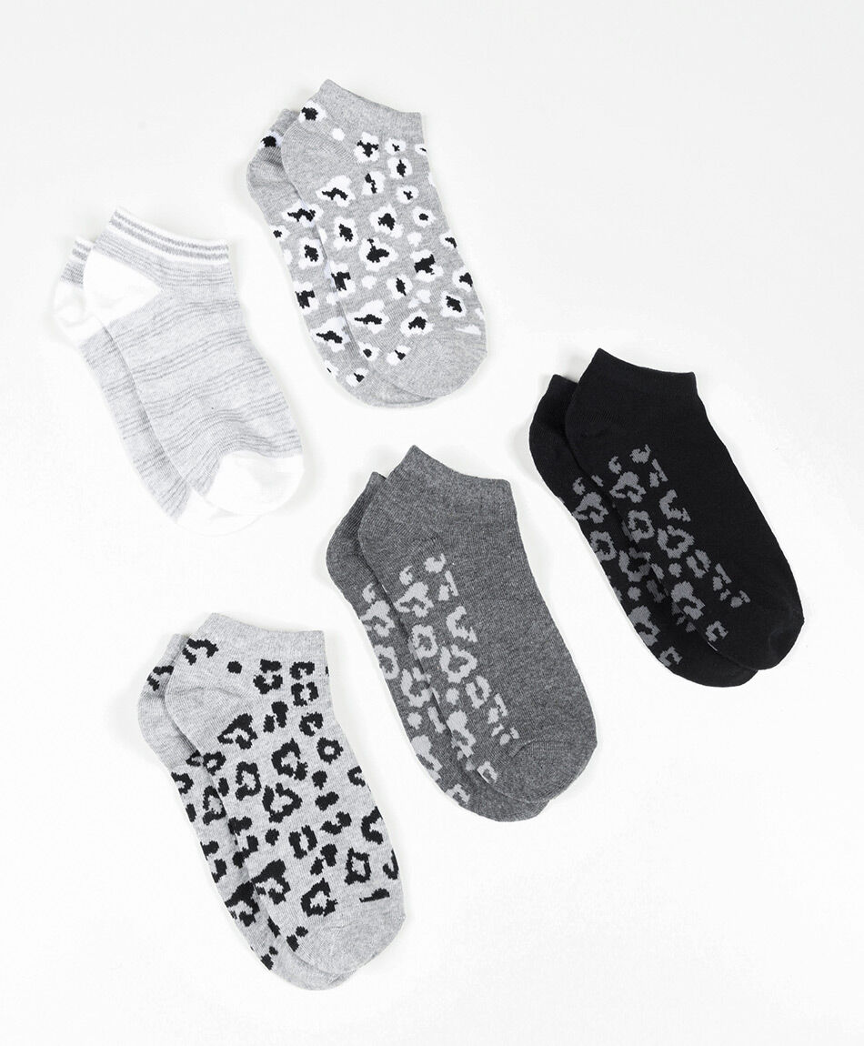 Pack 5 medias mujer animal print