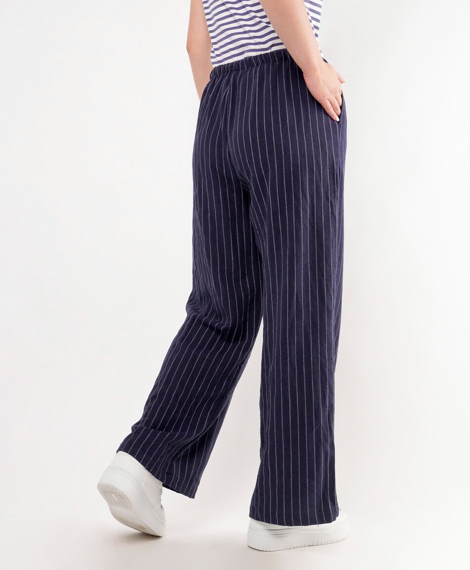 Pantal&oacute;n mujer ancho azul wide