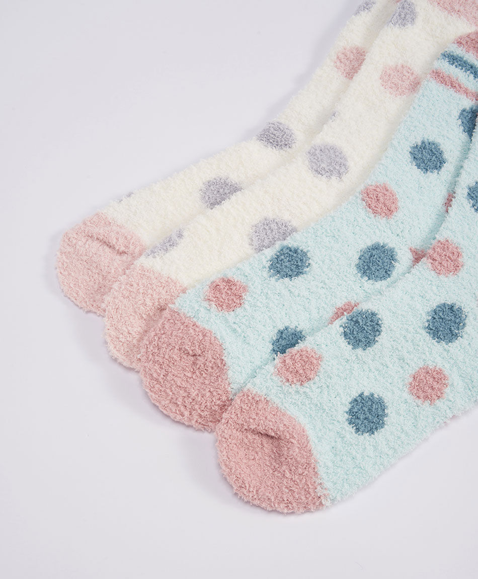Pack 2 medias mujer invierno puntos