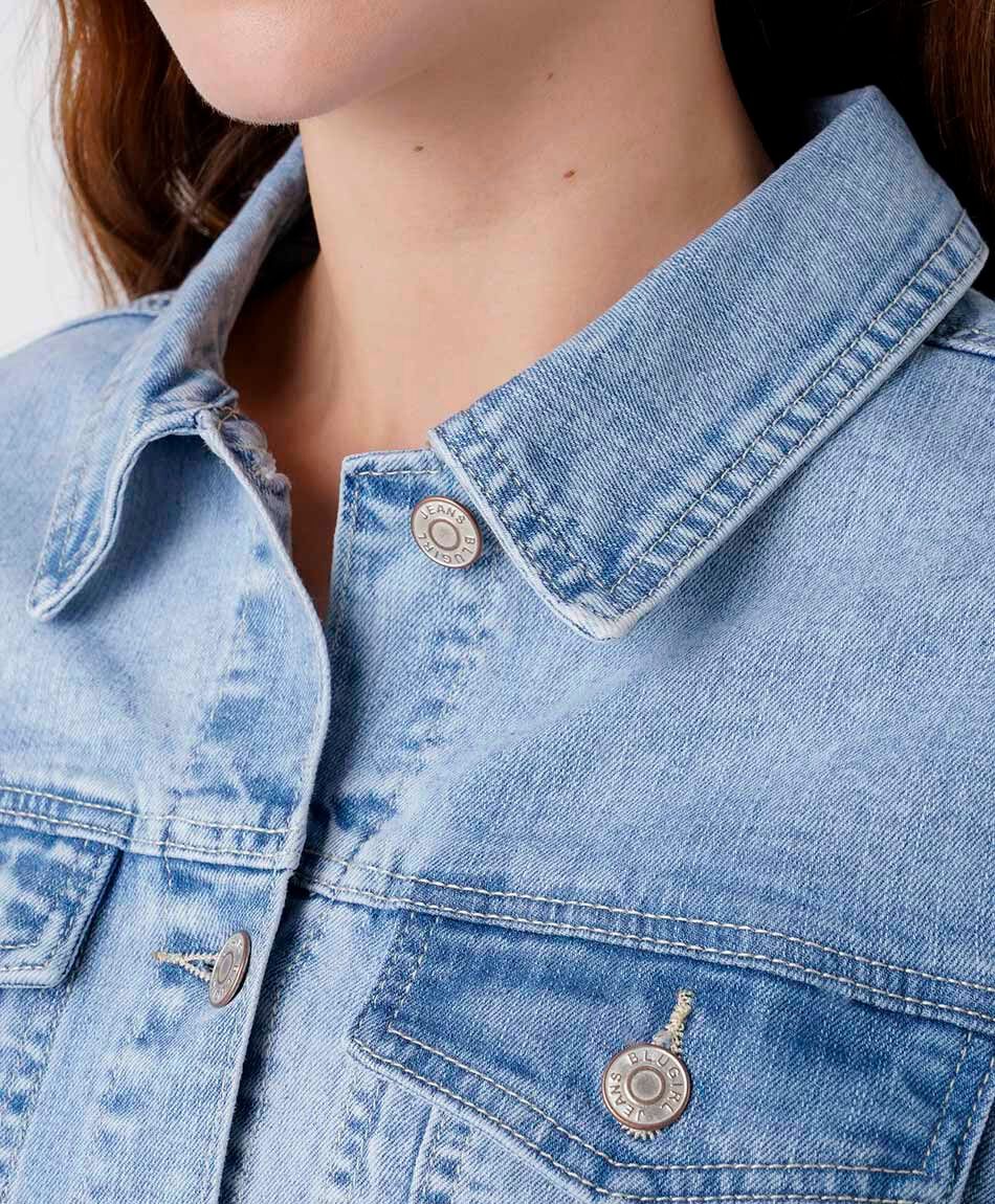 Campera mujer denim entallada
