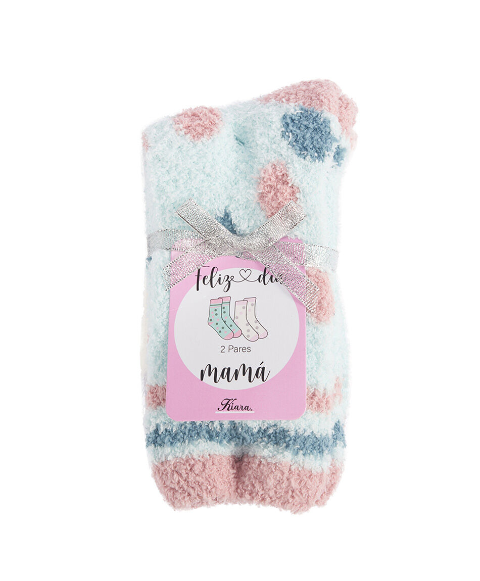 Pack 2 medias mujer invierno puntos