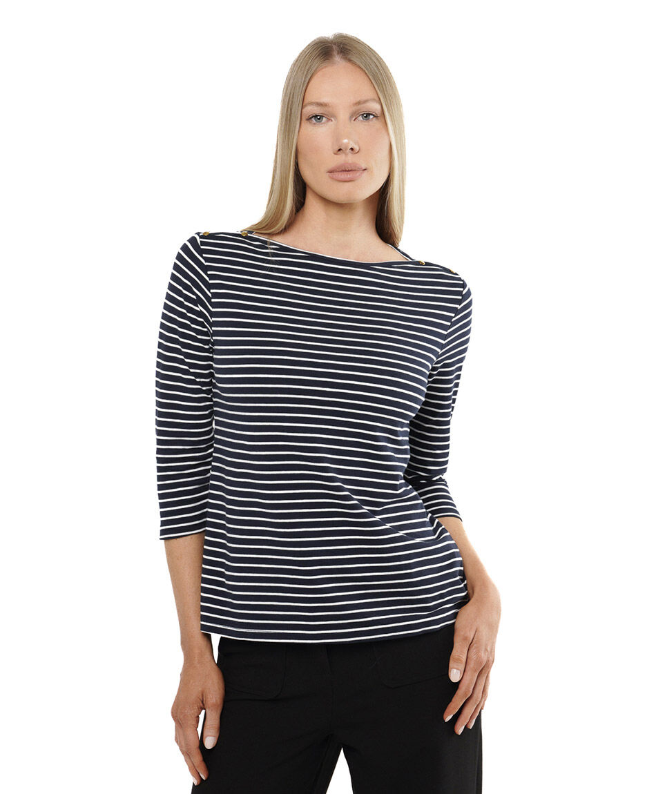 Remera mujer rayas media manga