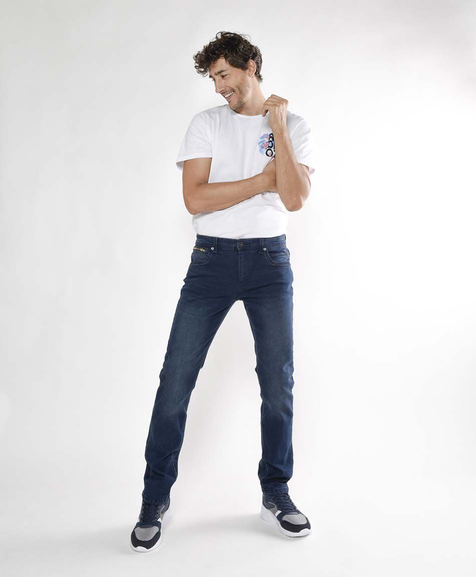 Jeans hombre desgastado slim fit