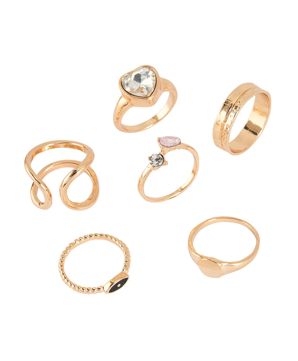 Set 6 anillos dorados