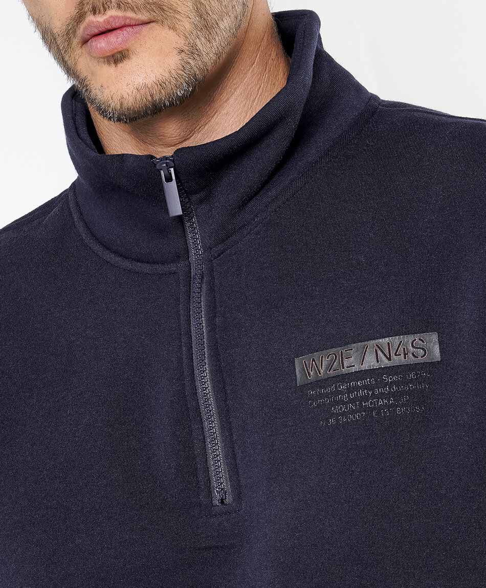 Buzo hombre mini print medio cierre