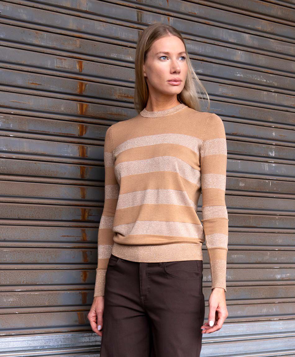 Sweater mujer l&iacute;neas brillos