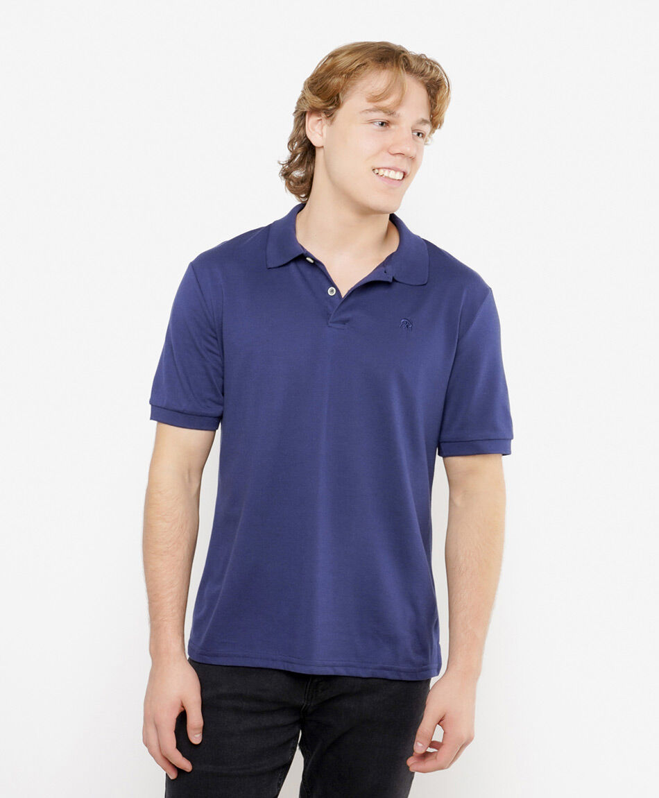 Polera hombre lisa cuello piqu&eacute;