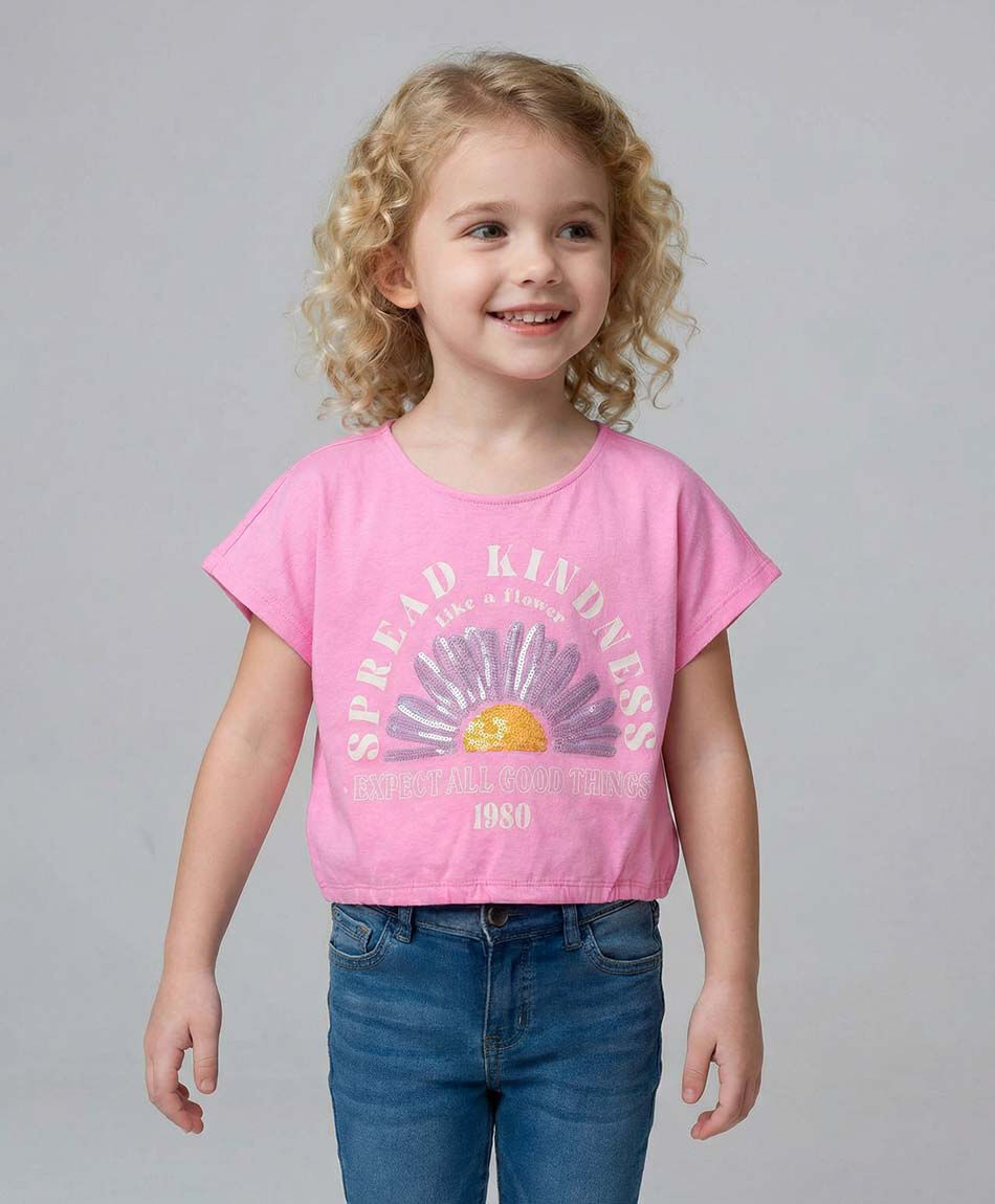 Remera ni&ntilde;a crop lazo