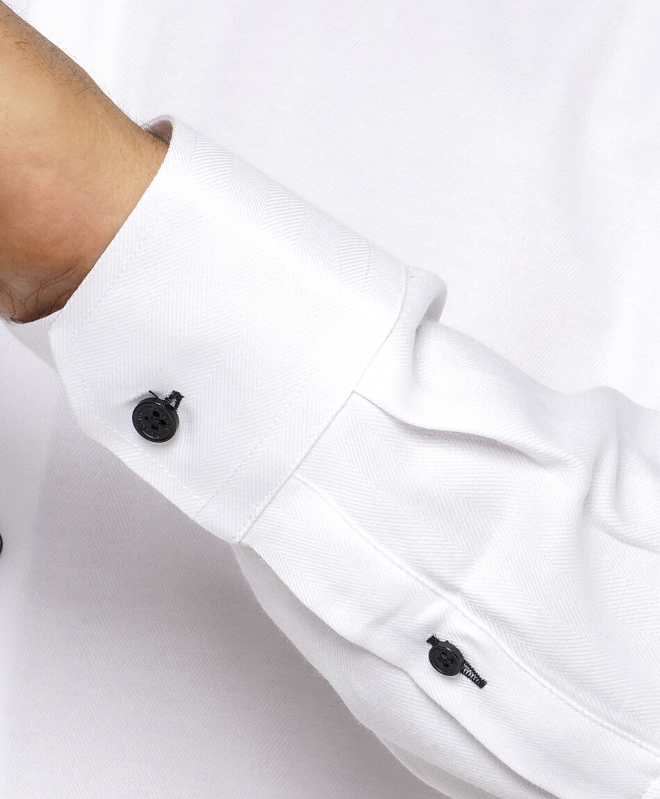 Camisa hombre botones negros